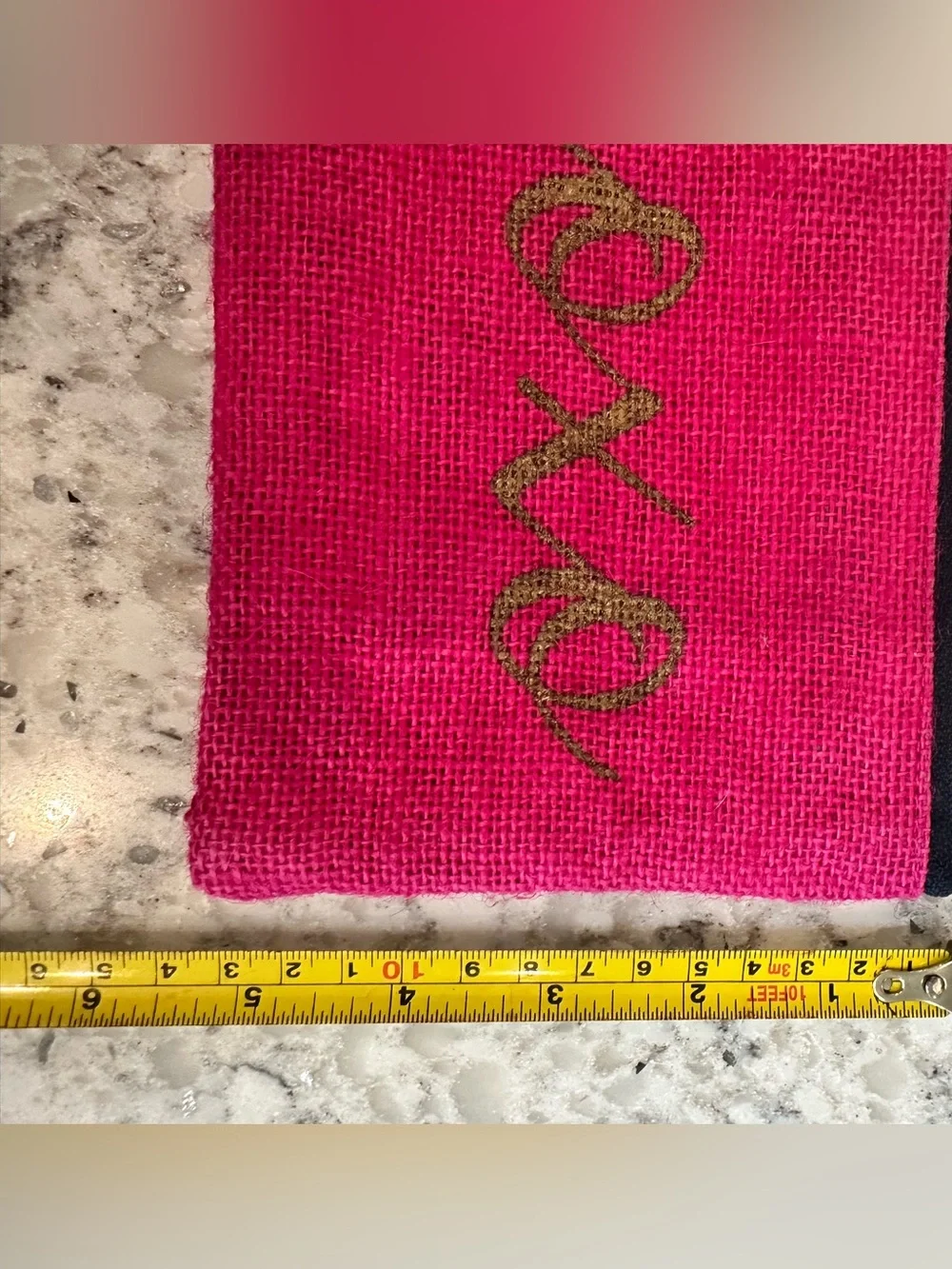 Mud Pie Hot Pink Cosmetic Pouch with Gold Script